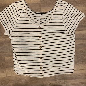 Striped Button-Down Top